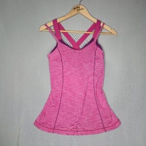 Lululemon Run For Gold Magenta/PlumTank With Built In Bra Size 6